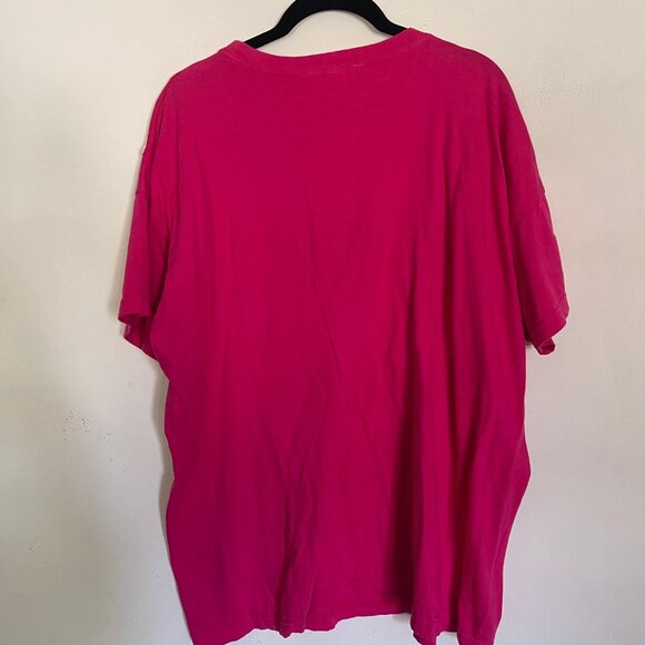 VTG 80s Roman Art Done By Hand Pink Bow Crochet T-Shirt One Size Fits All USA T5 - Picture 6 of 9